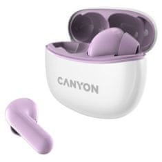 Canyon Sluchátka do uší TWS-5 BT - bílá/ fialová