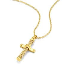 Police Nadčasový pozlacený náhrdelník s křížkem Crossed PEAGN0032401