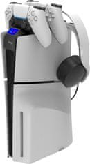 Noname iPega P5S016 Dual Charger Dock s Držákem na Sluchátka a Ovladače pro PS5 Slim White