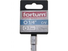 Fortum Hlavice nástrčná 1/4", 7mm, L 25mm