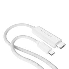 Hyper USB-C na HDMI kabel 4k, 2,5m, bílý Bílá