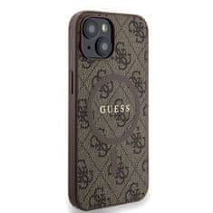 Guess 4G Saffiano kryt s MagSafe pro iPhone 14, hnědý Hnědá