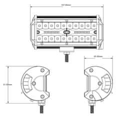 Stualarm LED rampa, 40x3W, ECE R10 167x91x65 mm (wl-85120)