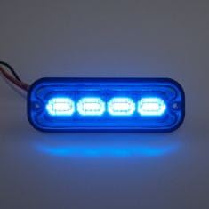 Stualarm PREDATOR 4x4W LED, 12-24V, modrý, ECE R10 (br004B)