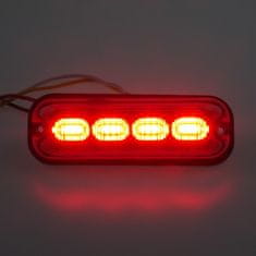 Stualarm PREDATOR 4x4W LED, 12-24V, červený, ECE R10 (br004R)