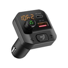 CARCLEVER Bluetooth/MP3/FM modulátor bezdrátový s SD portem do CL s 3D stereo, USB-C / USB QC3.0 (80559QC)