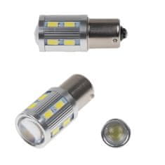 Stualarm LED BA15s bílá, 12-24V, 12SMD + 3W LED (95C-BA15S-3) 2 ks
