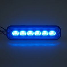 Stualarm PREDATOR 6x4W LED, 12-24V, modrý, ECE R65 (br006B)