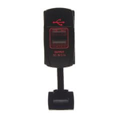 Stualarm 2x USB zásuvka Rocker, červené podsvícení (34553)