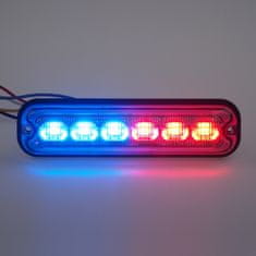 Stualarm PREDATOR 6x4W LED, 12-24V, červeno-modrý ECE R10 (br006RB)