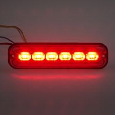Stualarm PREDATOR 6x4W LED, 12-24V, červený, ECE R10 (br006R)