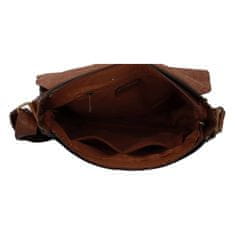 Paolo Bags Praktická a módní univerzální velká koženková taška s klopou Berta, hnědá