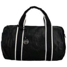 DIANA & CO Trendová koženková cestovní taška Alebom, černá