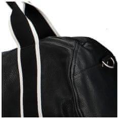 DIANA & CO Trendová koženková cestovní taška Alebom, černá