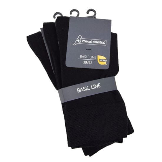 Zdravé Ponožky unisex jednobarevné hladké Modalové zdravotní ponožky 91017 3-pack