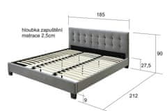BRADOP Čalouněná postel MÍŠA šedá 180×200