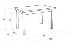 BRADOP Jídelní stůl OLEG 120×80