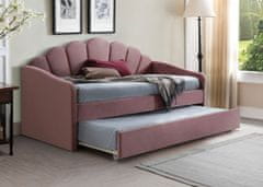 Signal Čalouněná postel s přistýlkou BELLA velvet antická růžová 90X200