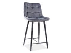 Signal Barová židle CHIC H-2 velvet šedá/černé