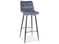 Signal Barová židle CHIC H-1 velvet šedá/černé