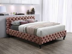 Signal Čalouněná postel HERRERA velvet růžová 160x200