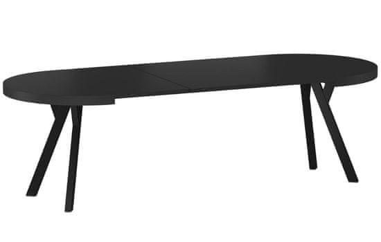 Signal Rozkládací kulatý jídelní stůl DOMINGO 100(250)x100x76 černý/černá