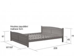 BRADOP Borovicová postel L801 přírodní 180×200