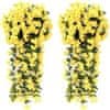 Netscroll 1+1 umělé závěsné květiny, umělé závěsné květy s přirozeným vzhledem pro venkovní nebo vnitřní použití, na terasu, zahradu, balkon, svatby, oslavy, chodbu, 80cm, žluté, 2 kusy, HangingFlowers