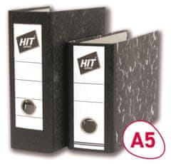 HIT Office Pořadač pákový A5 na výšku, mramor černý, 8 cm