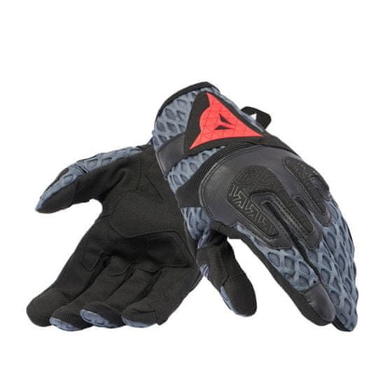 Dainese AIR-MAZE UNISEX letní lehké rukavice šedé/černé/červené