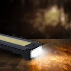 Solight Solight pracovní nabíjecí LED lampa, 500lm plus 70lm, COB, Li-Ion, USB, černooranžová WM20