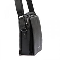Pierre Cardin Luxusní pánská kožená crossbody Pierre Cardin Julienso, černá
