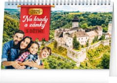 Presco Publishing Stolní kalendář S dětmi na hrady a zámky 2025, 23,1 × 14,5 cm