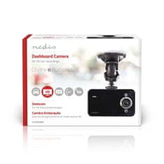 Nedis Dash Cam | 720p@30fps | 3,0 MPix | 2,4" | LCD | Detekce pohybu | Černá 