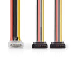 Nedis Vnitřní napájecí kabel | Molex Muž | 2x SATA 15pinová samice | Pozlaceno | 0,15 m | Kulatý | PVC | Vícebarevné | Box 