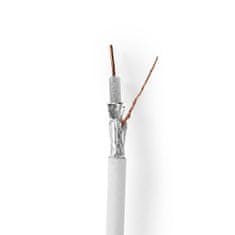 Nedis Koaxiální kabel na cívku | Zabezpečené 4G / LTE | 75 Ohm | Trojité stínění | ECA | 50,0 m | Koax | PVC | Bílá | Dárková krabička 