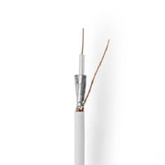 Nedis Koaxiální kabel na cívku | RG59U | 75 Ohm | Dvojité stínění | ECA | 50,0 m | Koax | PVC | Bílá | Dárková krabička 