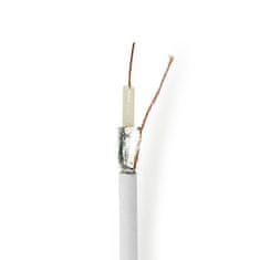 Nedis Koaxiální kabel na cívku | Koaxiální kabel 12 | 75 Ohm | Dvojité stínění | ECA | 50,0 m | Koax | PVC | Bílá | Dárková krabička 