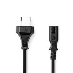 Nedis Napájecí kabel | Euro Muž | IEC-320-C7 | Rovný | Rovný | Niklovaný | 2,00 m | Byt | PVC | Černá | Obálka 