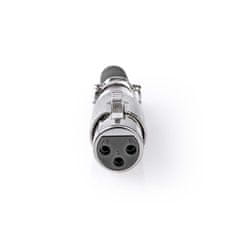Nedis XLR konektor | Rovný | Žena | Niklovaný | Pájení | Vstupní průměr kabelu: 7,0 mm | Kov | Stříbro | 25 ks. | Obálka 