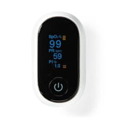 Nedis Měřič kyslíku SmartLife | Bluetooth | OLED displej | Zvukový alarm / Perfuzní index / Pulzní frekvence / Vysoce přesný senzor / Rušení pohybu / Saturace kyslíkem (SpO2) | Bílý 