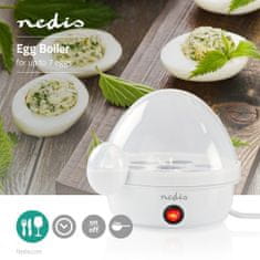 Nedis vařič vajec | 7 vajec | Odměrné sklo | Výstražný signál | Automatické vypnutí | Bílý 