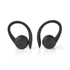 Nedis Plně bezdrátová sluchátka | Bluetooth | Maximální výdrž baterie: 4 hodiny | Stiskněte Control | Kryt baterie | Vestavěný mikrofon | Podpora hlasového ovládání | Háček za uši | Černá 
