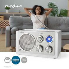 Nedis FM radio | Board design | FM | Power adapter | Analog | 15 W | Bluetooth | White 