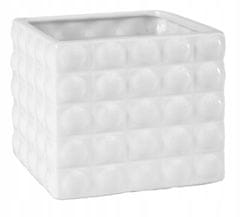 Polnix Bílý keramický čtvercový dekorativní kryt 14 cm