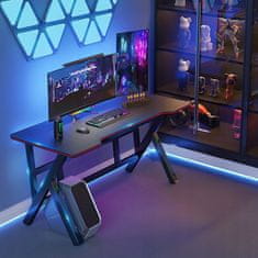 MUVU Herní Počítačový Stůl Černý Velký Moderní 120 Cm