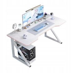 MUVU Herní Počítačový Stůl Bílý Velký Moderní 120 Cm