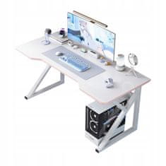 MUVU Herní Počítačový Stůl Bílý Velký Moderní 120 Cm