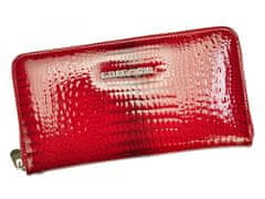 Gregorio Elegantní dámská kožená peněženka s hadím vzorem Laurenn, červená