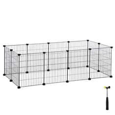 shumee Ohrádka pro morčata, klec Hutch Run Cage, velká ohrádka na cvičení, modulární kovový plot pro křečka, domácího mazlíčka, malá zvířata, černá LPI01H